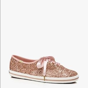 Keds x Kate Spade rose gold glitter sneakers